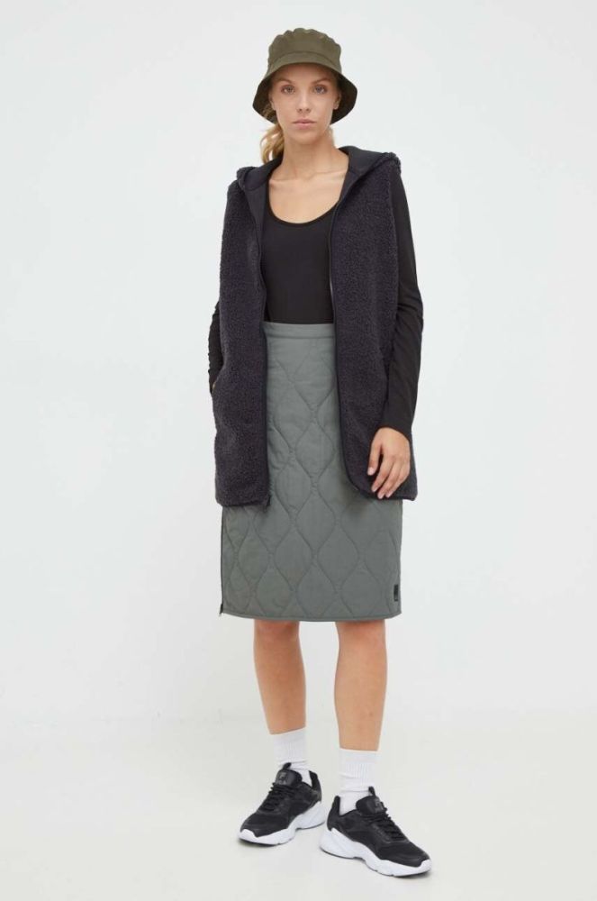 Спортивна спідниця Jack Wolfskin Wandermood колір зелений mini пряма фото 2