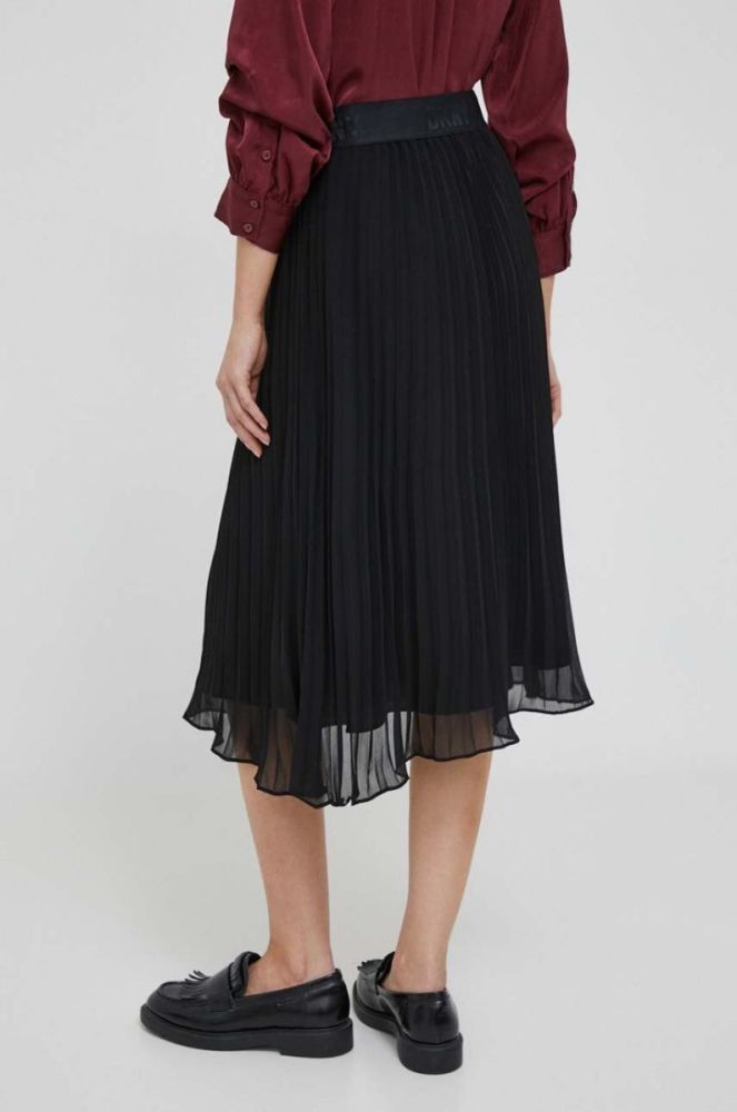 Спідниця Dkny колір чорний midi розкльошена (3471191) фото 3