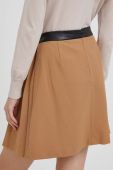 Спідниця Dkny колір коричневий mini розкльошена Спідниця Dkny колір коричневий mini розкльошена