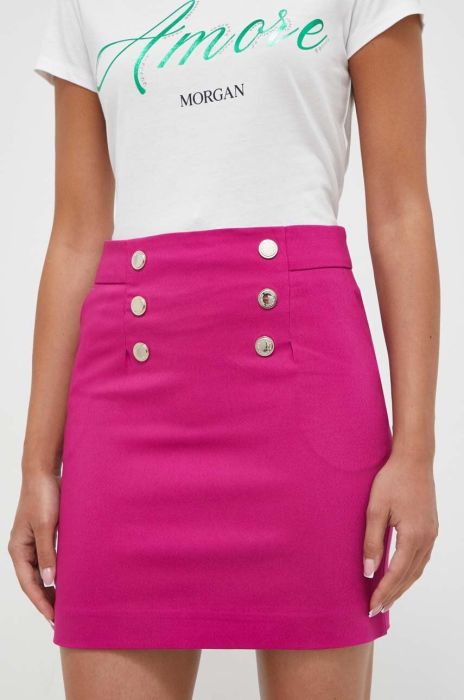 Спідниця Morgan колір рожевий mini пряма