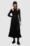 Спідниця AllSaints EVA SKIRT колір чорний maxi розкльошена Спідниця AllSaints EVA SKIRT колір чорний maxi розкльошена