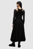 Спідниця AllSaints EVA SKIRT колір чорний maxi розкльошена Спідниця AllSaints EVA SKIRT колір чорний maxi розкльошена
