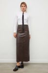 Шкіряна спідниця Gestuz колір коричневий maxi пряма Шкіряна спідниця Gestuz колір коричневий maxi пряма