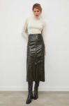 Шкіряна спідниця Gestuz колір зелений maxi олівець Шкіряна спідниця Gestuz колір зелений maxi олівець