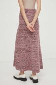 Вовняна спідниця Lovechild колір рожевий maxi розкльошена