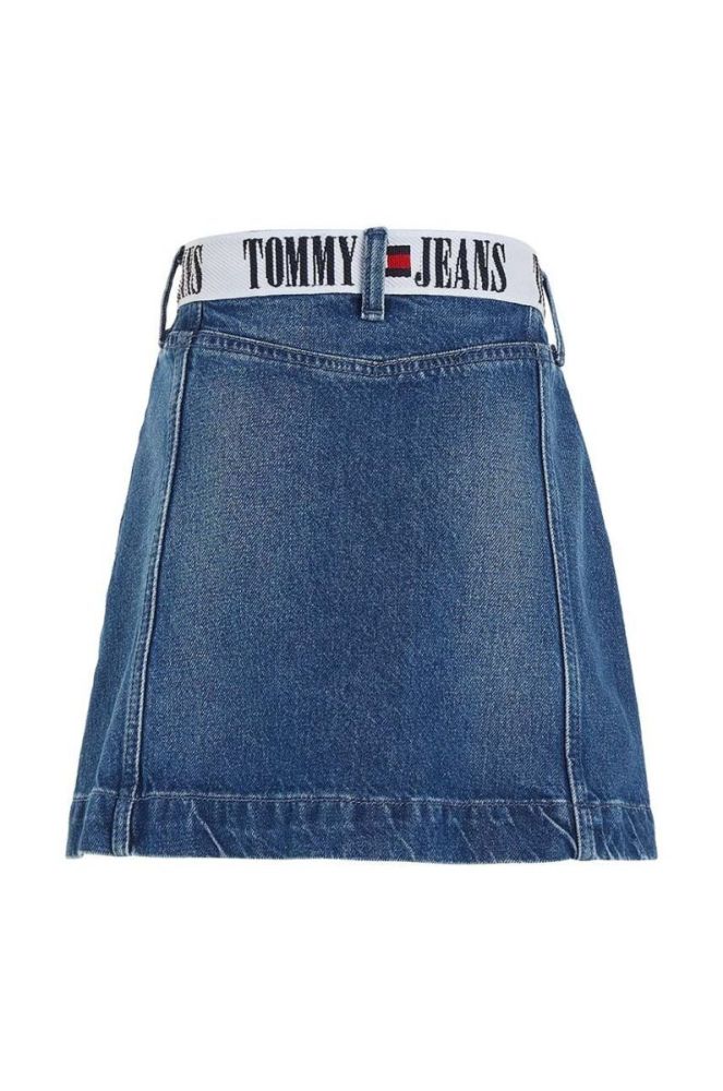 Дитяча джинсова спідниця Tommy Hilfiger колір синій mini розкльошена фото 2