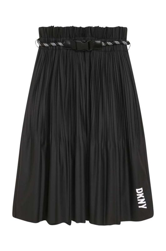 Дитяча спідниця Dkny колір чорний midi розкльошена (3512436) фото 2