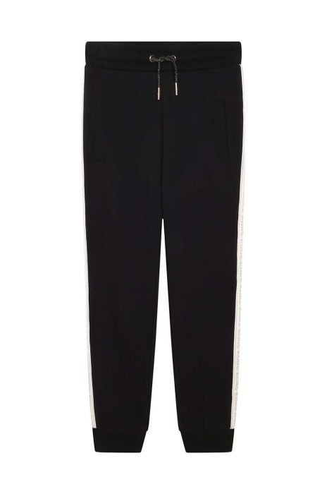 Дитячі бавовняні штани Michael Kors колір чорний з аплікацією (3430553)