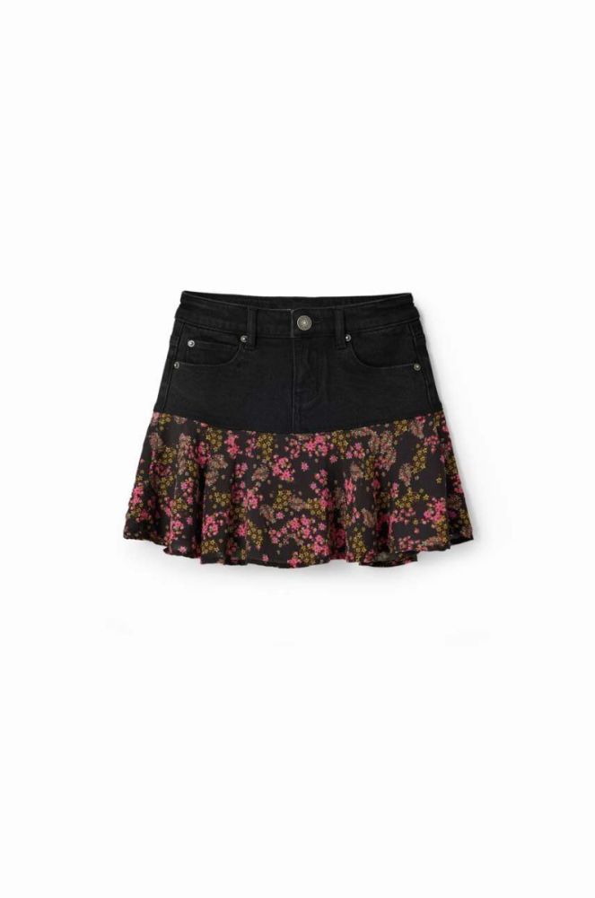 Дитяча спідниця Desigual колір чорний mini розкльошена (3551102) фото 2