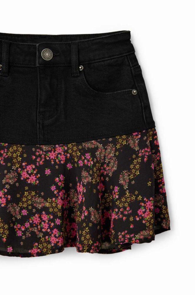 Дитяча спідниця Desigual колір чорний mini розкльошена (3551102) фото 4