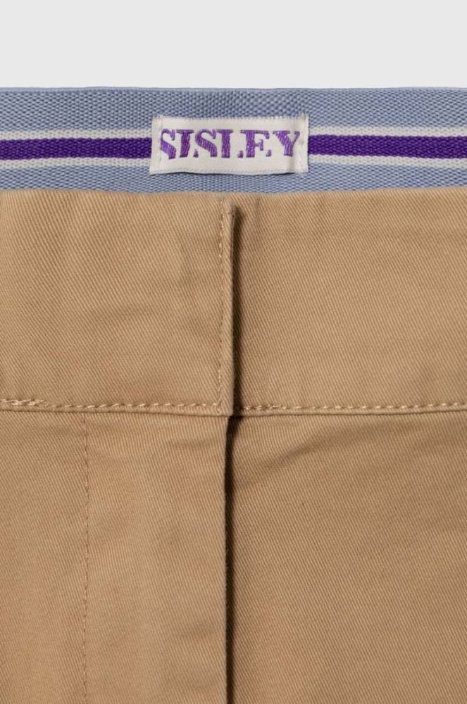 Дитяча спідниця Sisley колір бежевий mini розкльошена фото 4