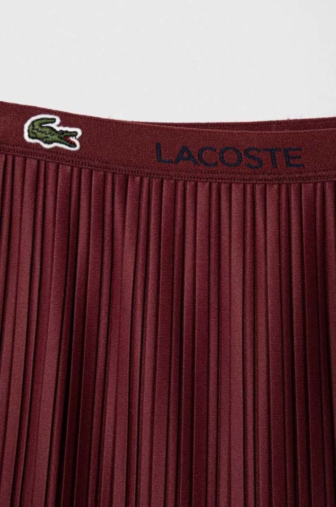 Дитяча спідниця Lacoste колір бордовий mini пряма фото 3