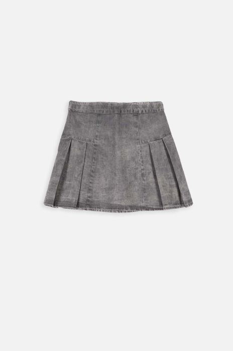 Дитяча бавовняна спідниця Coccodrillo колір сірий mini розкльошена