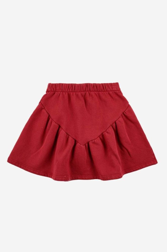 Дитяча бавовняна спідниця Bobo Choses колір червоний mini розкльошена фото 2