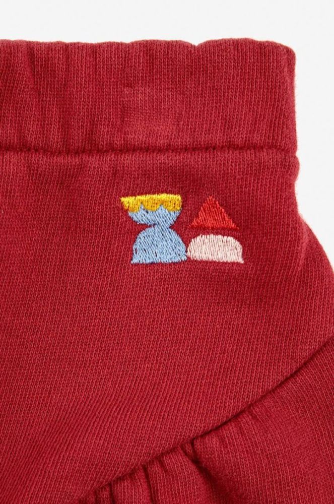 Дитяча бавовняна спідниця Bobo Choses колір червоний mini розкльошена фото 3