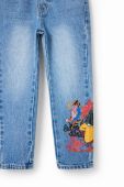 Дитячі джинси Desigual x Looney Tunes колір блакитний