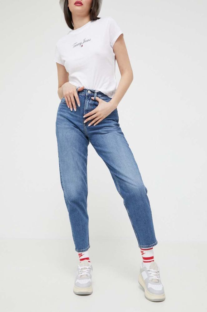 Джинси Tommy Jeans MOM JEAN жіночі висока посадка колір темно-синій