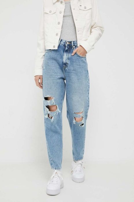Джинси Tommy Jeans Mom Jean жіночі висока посадка колір блакитний (3376102)
