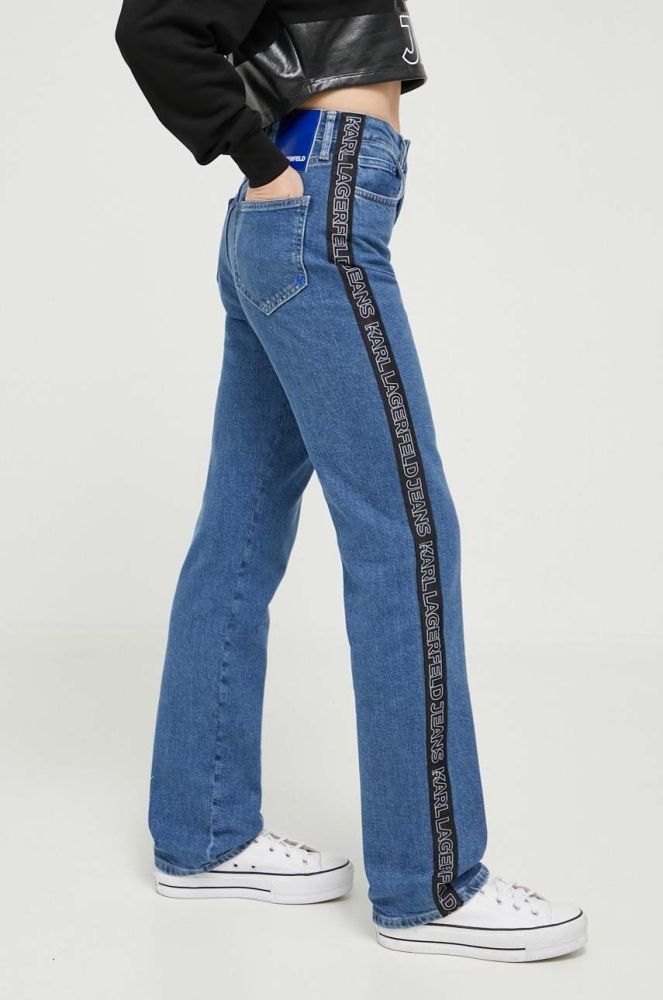 Джинси Karl Lagerfeld Jeans жіночі висока посадка колір блакитний (3351721)