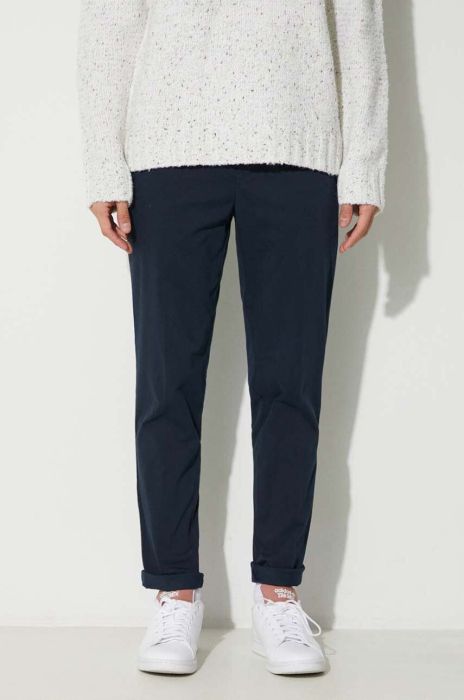 Штани Samsoe Samsoe Smithy жіночі колір синій облягаючі висока посадка