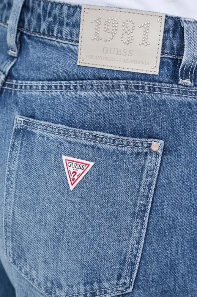 Джинси Guess жіночі висока посадка колір блакитний (3560065) фото 4