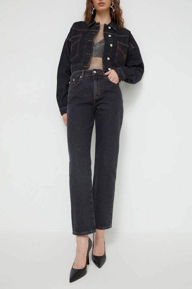Джинси Moschino Jeans жіночі висока посадка колір чорний (3493289)