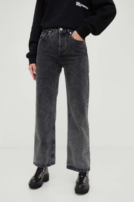 Джинси HUGO жіночі висока посадка колір чорний (3493303)