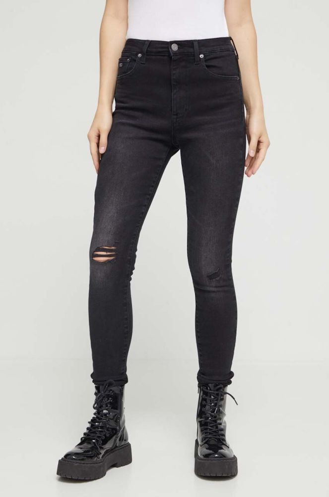 Джинси Tommy Jeans Sylvia жіночі колір чорний