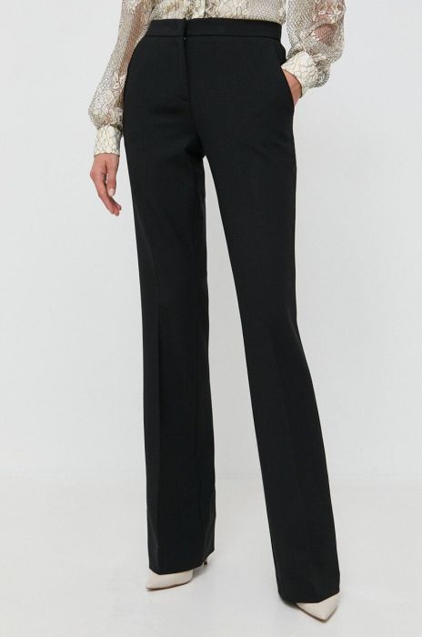 Штани з домішкою вовни Twinset колір чорний пряме висока посадка (3542116)