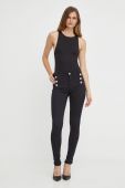 Штани Morgan жіночі колір чорний облягаюче середня посадка (3551176)