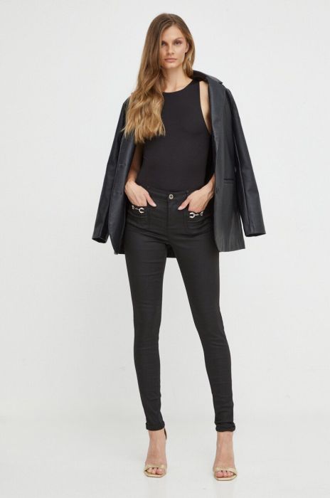 Штани Morgan жіночі колір чорний облягаюче середня посадка (3551187)