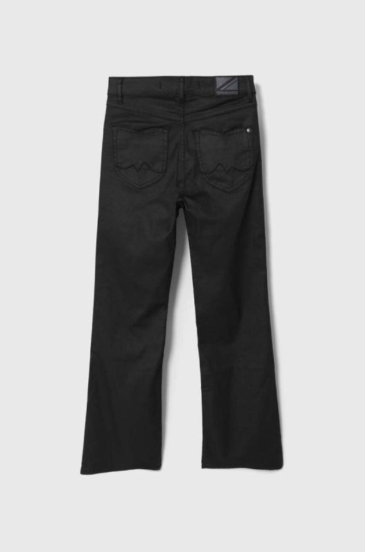Дитячі штани Pepe Jeans колір чорний однотонні фото 2