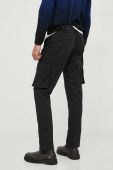 Штани Sisley чоловічі колір чорний фасон cargo