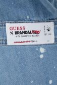 Джинсовий комбінезон Guess x Banksy овальне декольте колір блакитний
