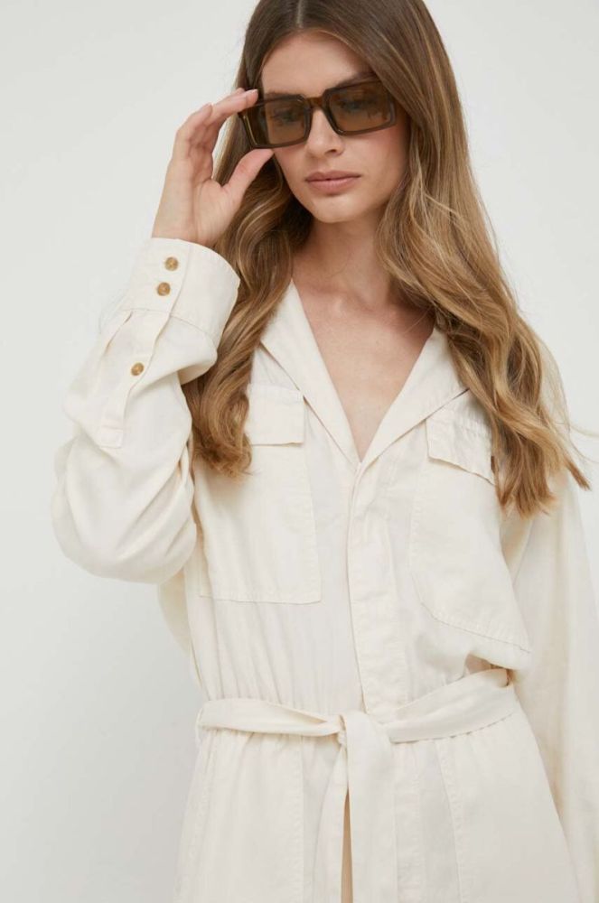 Комбінезон Pepe Jeans Georgia колір бежевий декольте трикутник фото 4