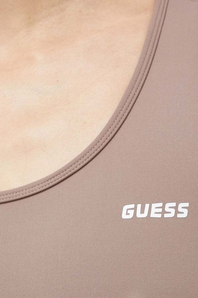 Комбінезон Guess колір коричневий овальне декольте фото 5