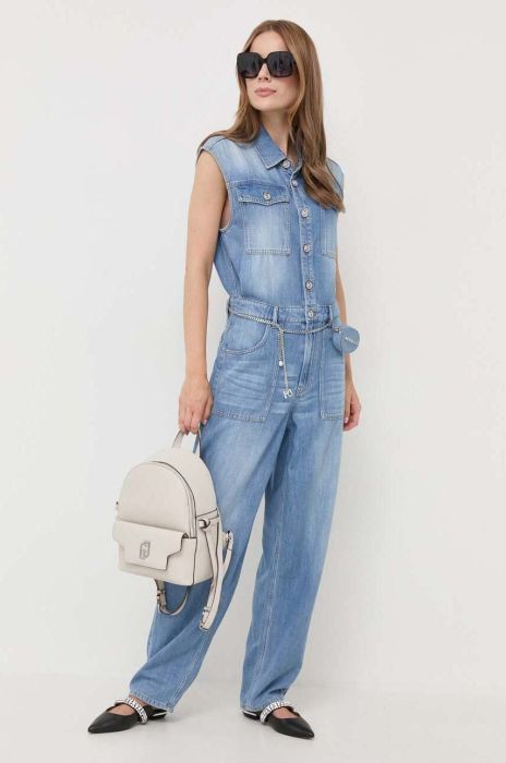 Джинсовий комбінезон Miss Sixty декольте трикутник колір блакитний