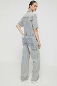 Джинсовий комбінезон Guess Originals з коміром колір блакитний