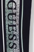 Дитячі бавовняні штани Guess колір синій з принтом