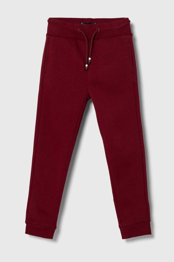 Дитячі спортивні штани Tommy Hilfiger колір бордовий однотонні (3360278)
