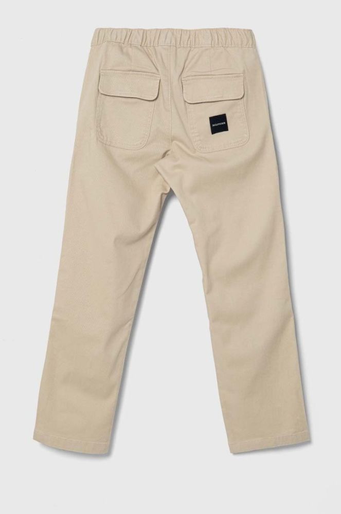 Дитячі штани Tommy Hilfiger колір бежевий однотонні (3360306) фото 2