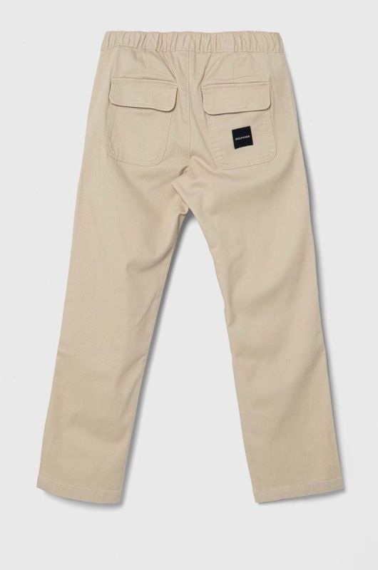 Дитячі штани Tommy Hilfiger колір бежевий однотонні (3360306) фото 2