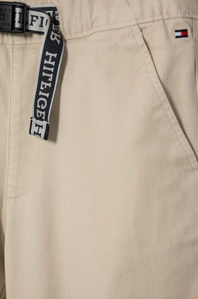 Дитячі штани Tommy Hilfiger колір бежевий однотонні (3360306) фото 3