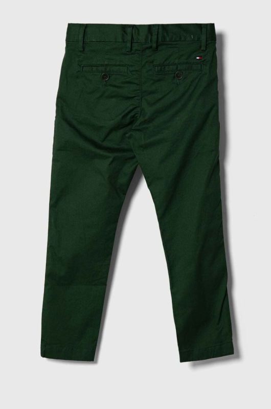 Дитячі штани Tommy Hilfiger колір зелений однотонні (3366478) фото 2