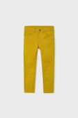 Дитячі штани Mayoral slim fit колір жовтий однотонні