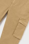 Дитячі штани Mayoral cargo slim колір бежевий однотонні