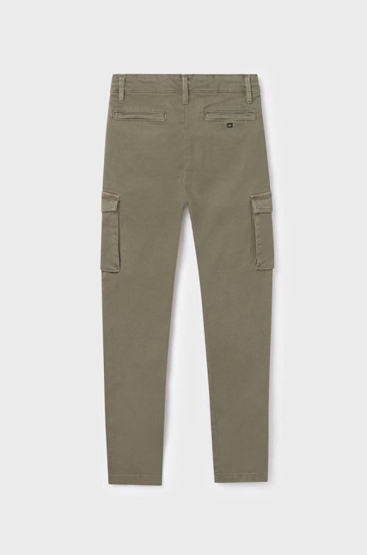 Дитячі штани Mayoral cargo slim колір зелений однотонні фото 2