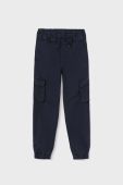 Дитячі штани Mayoral cargo колір синій однотонні