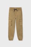 Дитячі штани Mayoral cargo колір бежевий однотонні Дитячі штани Mayoral cargo колір бежевий однотонні