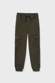 Дитячі штани Mayoral cargo колір зелений однотонні